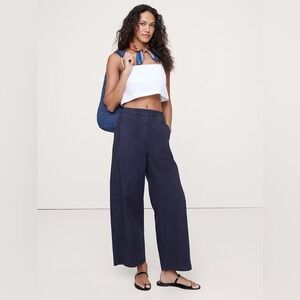 NEW! Banana Republic Navy Blue Mid-Rise Relaxed Painter Pull-On Pant - #826492 🩷